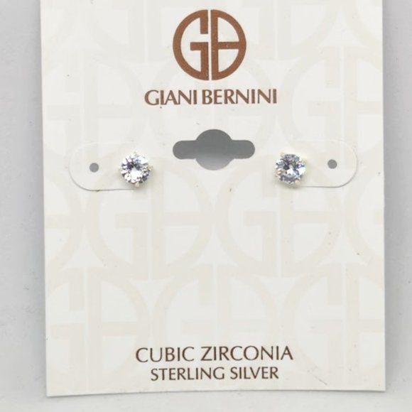New Giani Bernini Sterling Silver CZ stud earrings